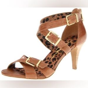 Jessica Simpson | Leather Gold Buckle Sandals